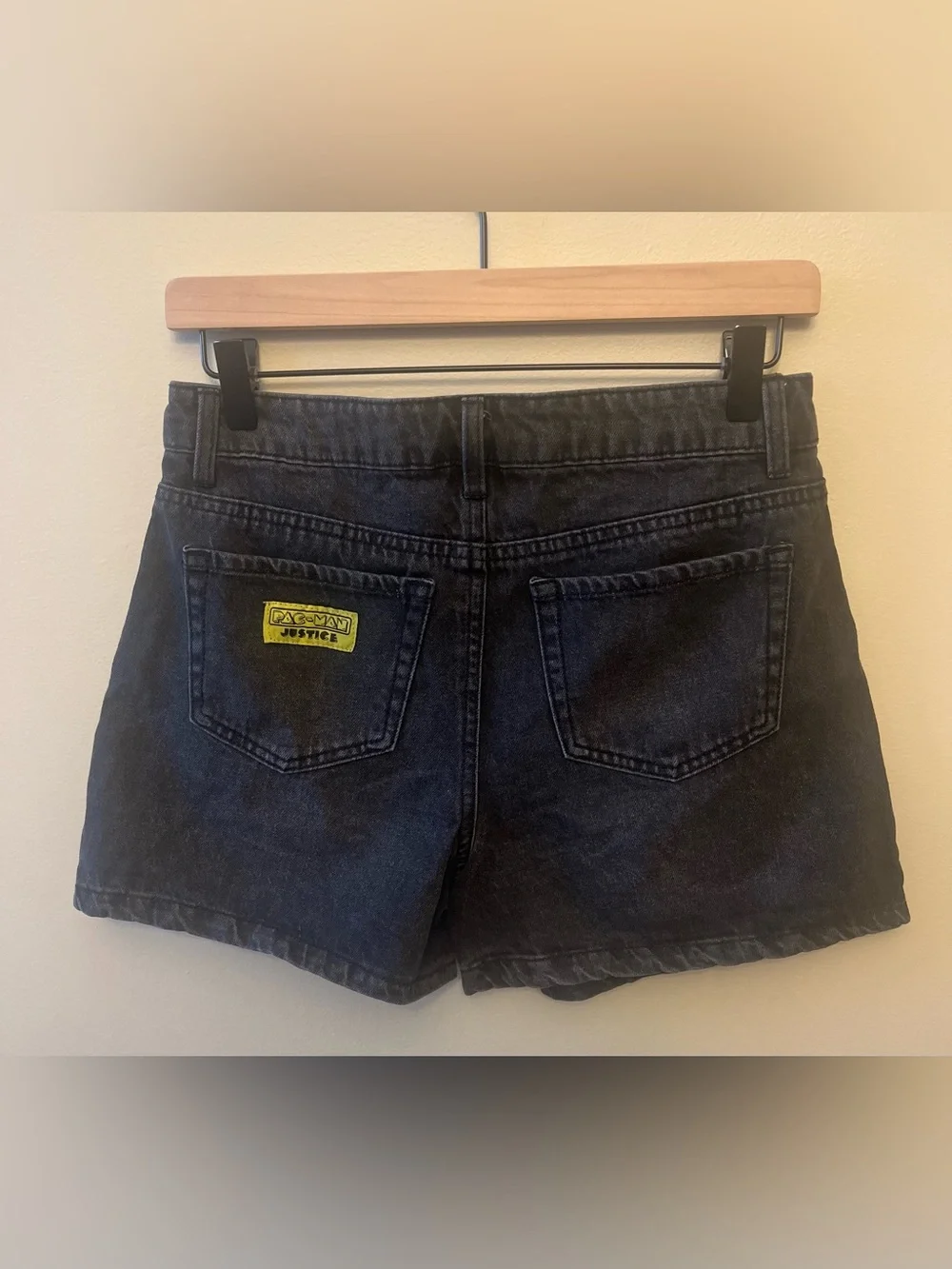 Justice x Pac-Man Embellished Denim Shorts Girl's Size 16 Retro